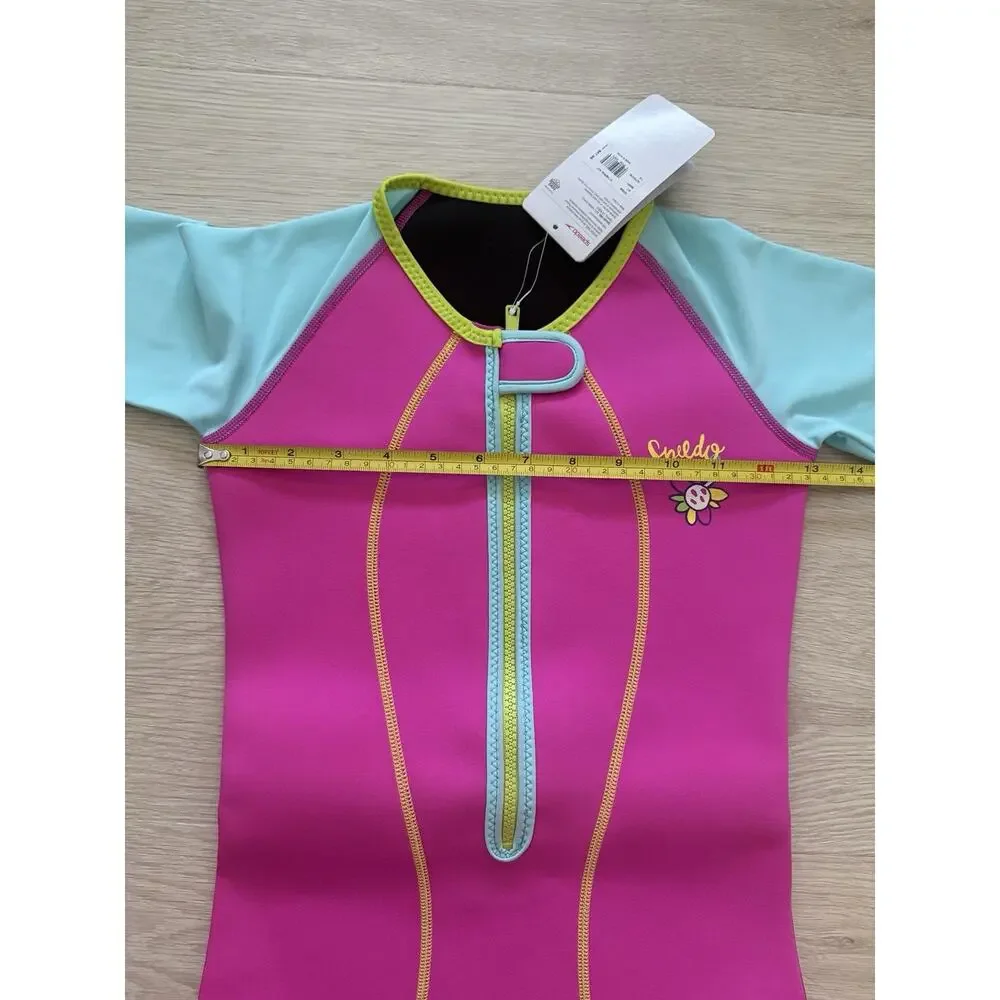 Speedo Kids Neoprene Swimsuit One Piece Girls Size 7-8 UV Thermal Suit NWT